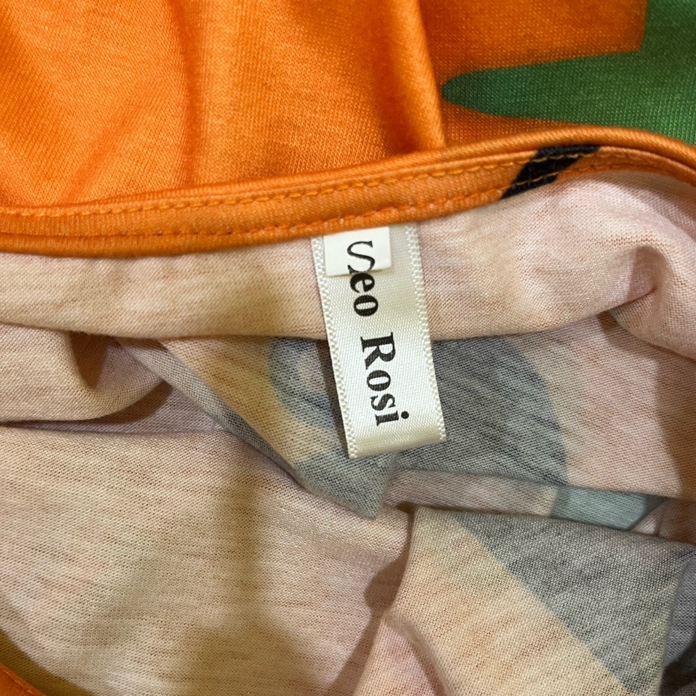 NWOT Leo Rosi Orange & Black Halloween Tunic Dress Size Small - Picture 9 of 11